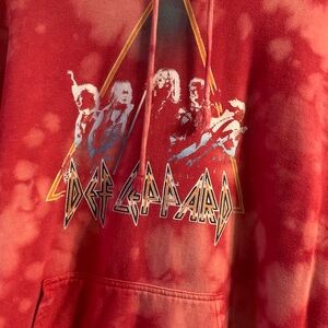 Def Leopard Tye Dye Red Hoodie